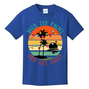 Deck The Palms Tree Lights Tropical Hawaii Christmas Cute Gift Kids T-Shirt