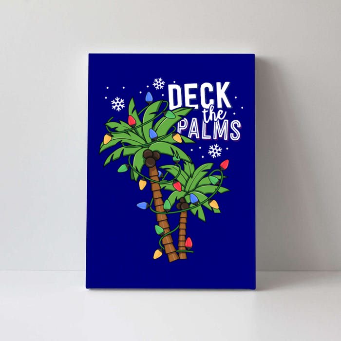 Deck The Palms Tropical Hawaii Christmas Palm Tree Lights Gift Canvas