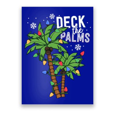 Deck The Palms Tropical Hawaii Christmas Palm Tree Lights Gift Poster