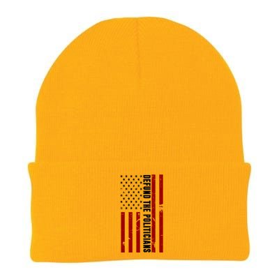 Defund The Politicians US Flag Knit Cap Winter Beanie