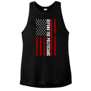 Defund The Politicians US Flag Ladies PosiCharge Tri-Blend Wicking Tank