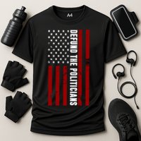 Defund The Politicians US Flag Cooling Performance Crew T-Shirt