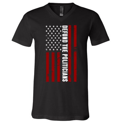 Defund The Politicians US Flag V-Neck T-Shirt