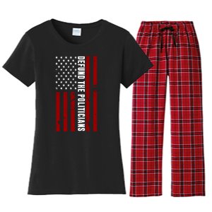 Defund The Politicians US Flag Women's Flannel Pajama Set