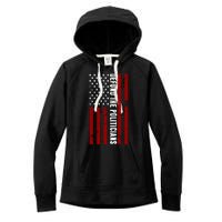 Defund The Politicians US Flag Women's Fleece Hoodie