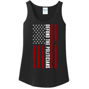 Defund The Politicians US Flag Ladies Essential Tank