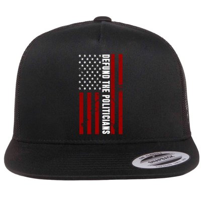 Defund The Politicians US Flag Flat Bill Trucker Hat