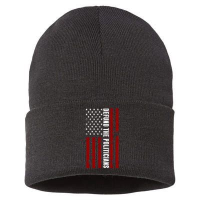 Defund The Politicians US Flag Sustainable Knit Beanie