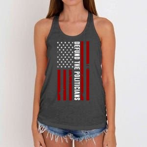 Defund The Politicians US Flag Women's Knotted Racerback Tank