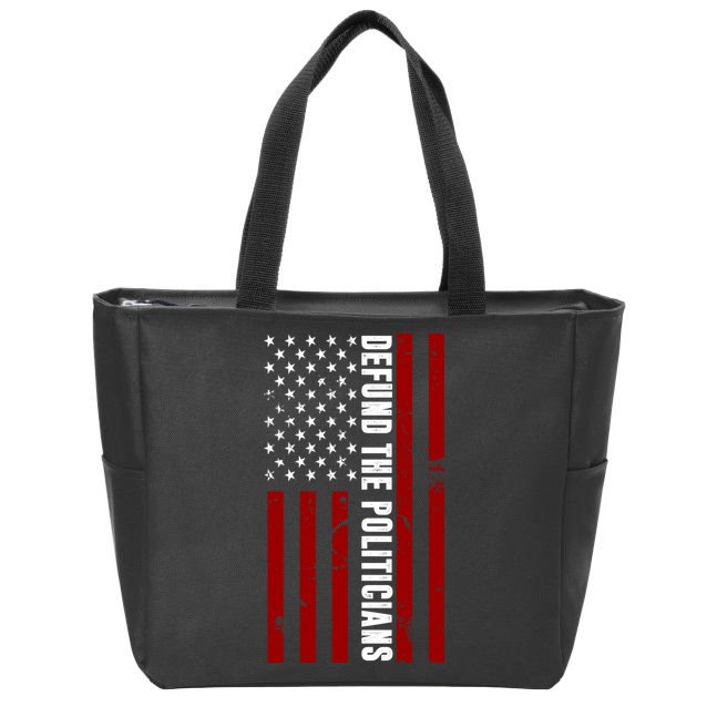 Defund The Politicians US Flag Zip Tote Bag