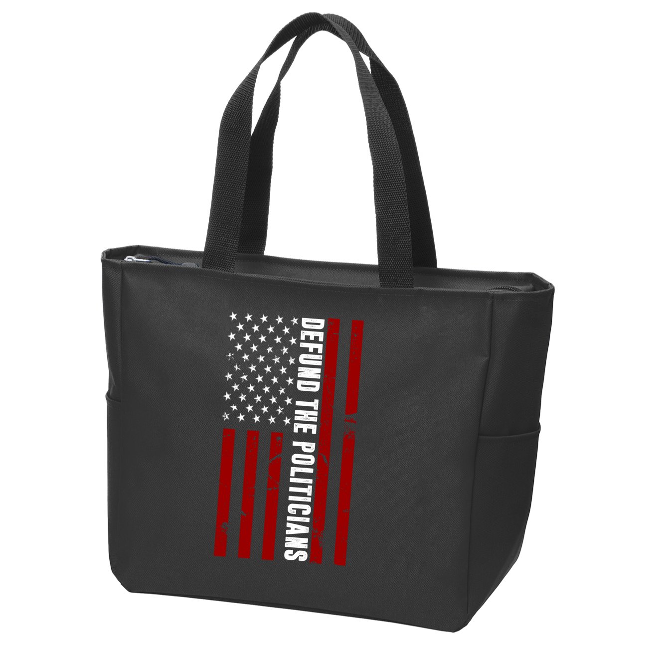 Defund The Politicians US Flag Zip Tote Bag