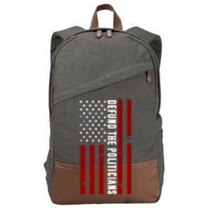 Defund The Politicians US Flag Cotton Canvas Backpack