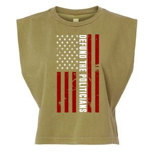 Defund The Politicians US Flag Garment-Dyed Women's Muscle Tee