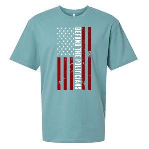 Defund The Politicians US Flag Sueded Cloud Jersey T-Shirt