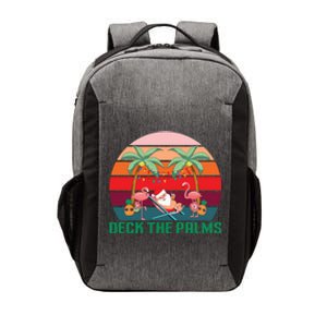 Deck The Palms Tropical Christmas In July Santa Flamingo Cool Gift Vector Backpack