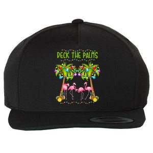 Deck The Palms Merry Flamingo Christmas Gift Sweater Wool Snapback Cap