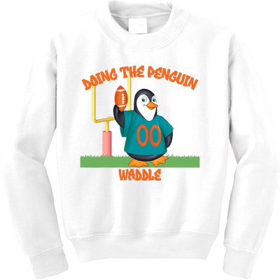 Doing The Penguin Waddle Football Touchdown Celebration Kids Sweatshirt