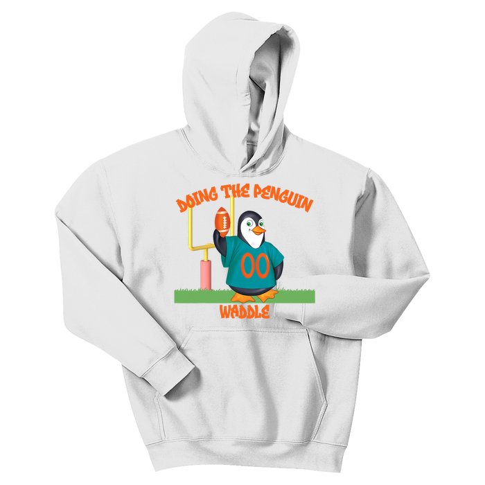 Doing The Penguin Waddle Football Touchdown Celebration Kids Hoodie