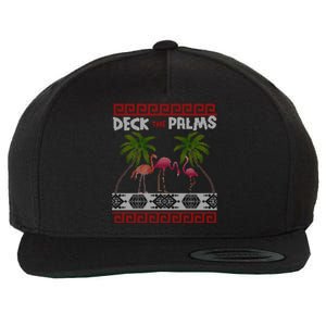 Deck The Palms Merry Flamingo Ugly Christmas Sweater Pyjamas Gift Wool Snapback Cap