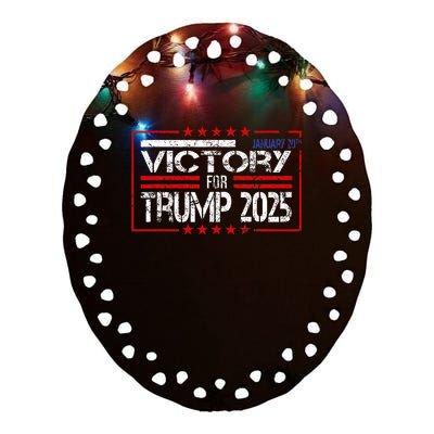 Donald Trump President Inauguration Day 2025 Victory Trump Ceramic Oval Ornament