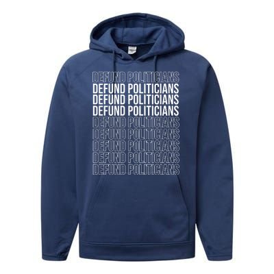 Defund The Politicians Grocery Bag Spoof Performance Fleece Hoodie