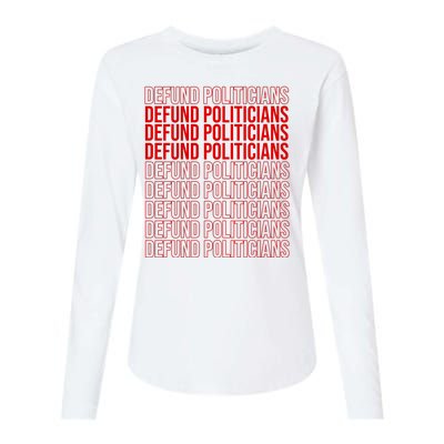 Defund The Politicians Grocery Bag Spoof Womens Cotton Relaxed Long Sleeve T-Shirt