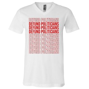 Defund The Politicians Grocery Bag Spoof V-Neck T-Shirt