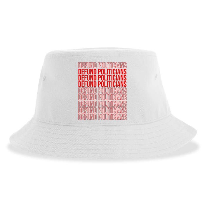 Defund The Politicians Grocery Bag Spoof Sustainable Bucket Hat