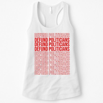 Defund The Politicians Grocery Bag Spoof Womens Tank Top