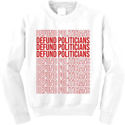Defund The Politicians Grocery Bag Spoof Kids Sweatshirt