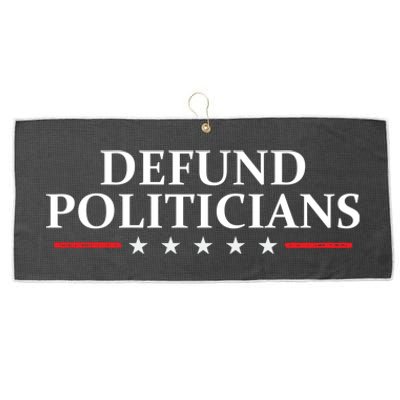 Defund The Politicians Libertarian Political Anti Government Large Microfiber Waffle Golf Towel