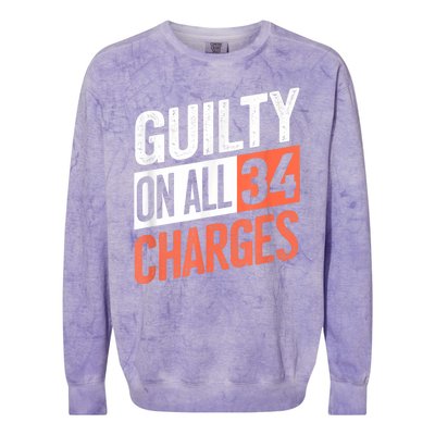 Donald Trump President 45 Guilty On All 34 Counts Charges Colorblast Crewneck Sweatshirt