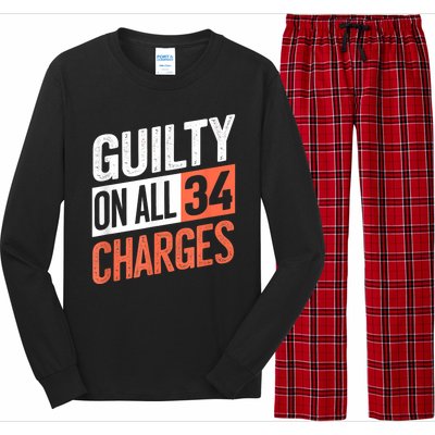 Donald Trump President 45 Guilty On All 34 Counts Charges Long Sleeve Pajama Set