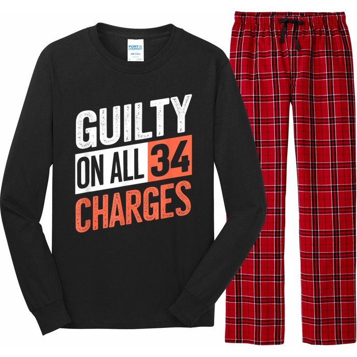 Donald Trump President 45 Guilty On All 34 Counts Charges Long Sleeve Pajama Set