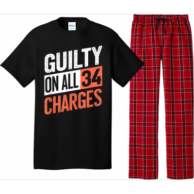 Donald Trump President 45 Guilty On All 34 Counts Charges Pajama Set