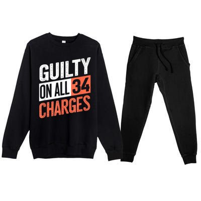 Donald Trump President 45 Guilty On All 34 Counts Charges Premium Crewneck Sweatsuit Set