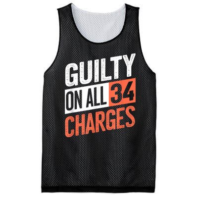 Donald Trump President 45 Guilty On All 34 Counts Charges Mesh Reversible Basketball Jersey Tank