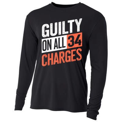 Donald Trump President 45 Guilty On All 34 Counts Charges Cooling Performance Long Sleeve Crew