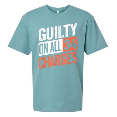 Donald Trump President 45 Guilty On All 34 Counts Charges Sueded Cloud Jersey T-Shirt