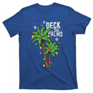 Deck The Palms Tropical Hawaii Christmas Palm Tree Lights Cute Gift T-Shirt