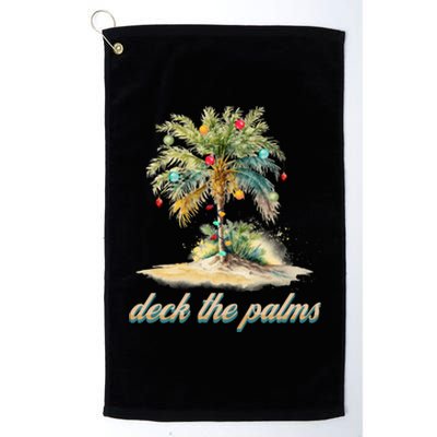 Deck The Palms Tropical Christmas Funny Gift Platinum Collection Golf Towel