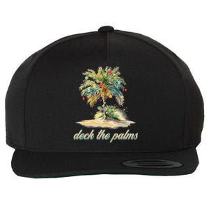 Deck The Palms Tropical Christmas Funny Gift Wool Snapback Cap