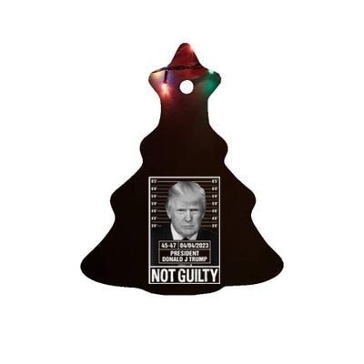 Donald Trump Police Mugshot Photo Not Guilty 45-47 President Ceramic Tree Ornament