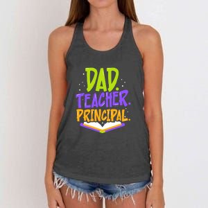 Dad Teacher Principal Homeschooling Homeschool Gift Father's Day Women's Knotted Racerback Tank