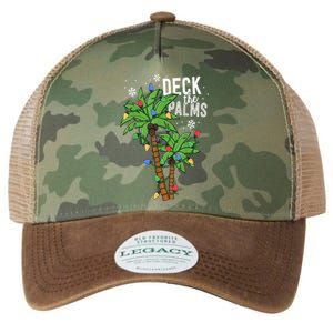 Deck The Palms Tropical Hawaii Christmas Palm Tree Lights Gift Legacy Tie Dye Trucker Hat