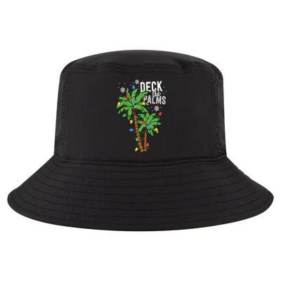 Deck The Palms Tropical Hawaii Christmas Palm Tree Lights Gift Cool Comfort Performance Bucket Hat