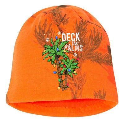 Deck The Palms Tropical Hawaii Christmas Palm Tree Lights Gift Kati - Camo Knit Beanie