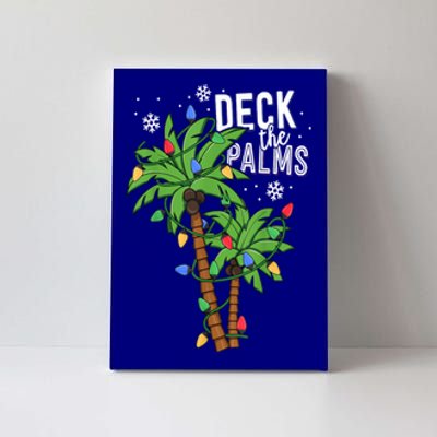 Deck The Palms Tropical Hawaii Christmas Palm Tree Lights Gift Canvas