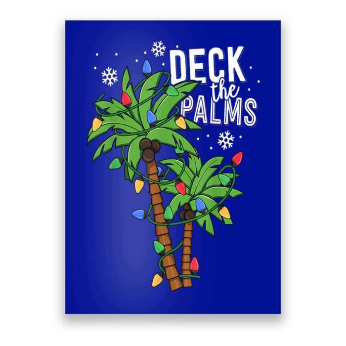 Deck The Palms Tropical Hawaii Christmas Palm Tree Lights Gift Poster