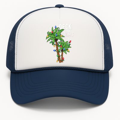 Deck The Palms Tropical Hawaii Christmas Palm Tree Lights Gift Trucker Hat